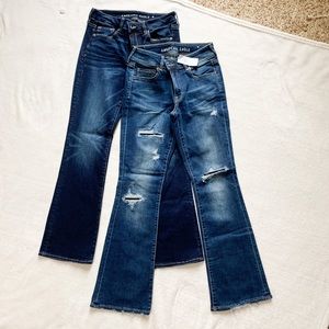 2 pair Women’s American Eagle Bootcut 6 short NWT